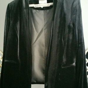 CK black velvet waist evening jacket
